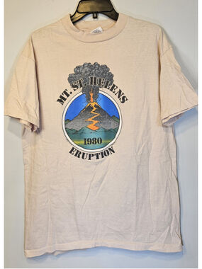 Vintage 1980 Mt St Helens Eruption T Shirt J Bates Hanes Beefy USA XL